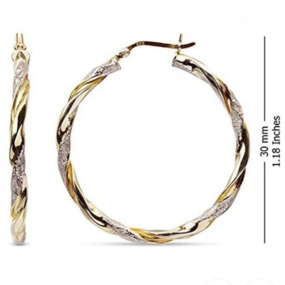 LAST ONE‼️ 14k Gold Plated Spiral Hoop Earrings - Picture 6 of 6